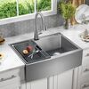 30&rdquo; Retrofit Farmhouse Apron Front 16 Gauge Stainless Steel Single Bowl Kitchen Sink for Undermount / Drop-In Installation with Accessories
